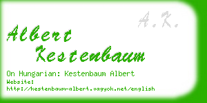 albert kestenbaum business card